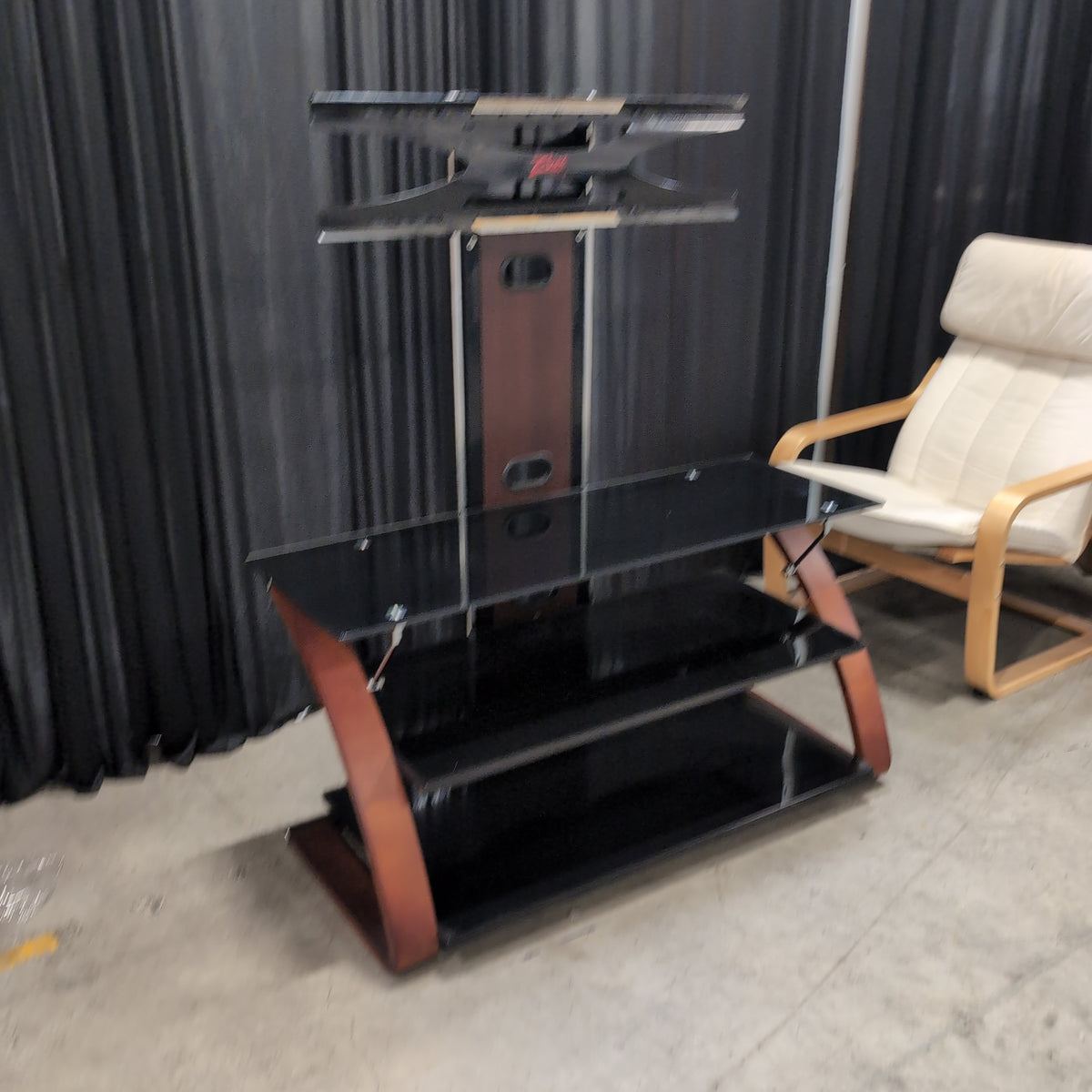 Z-line Designs Black Glass TV Stand with Mount