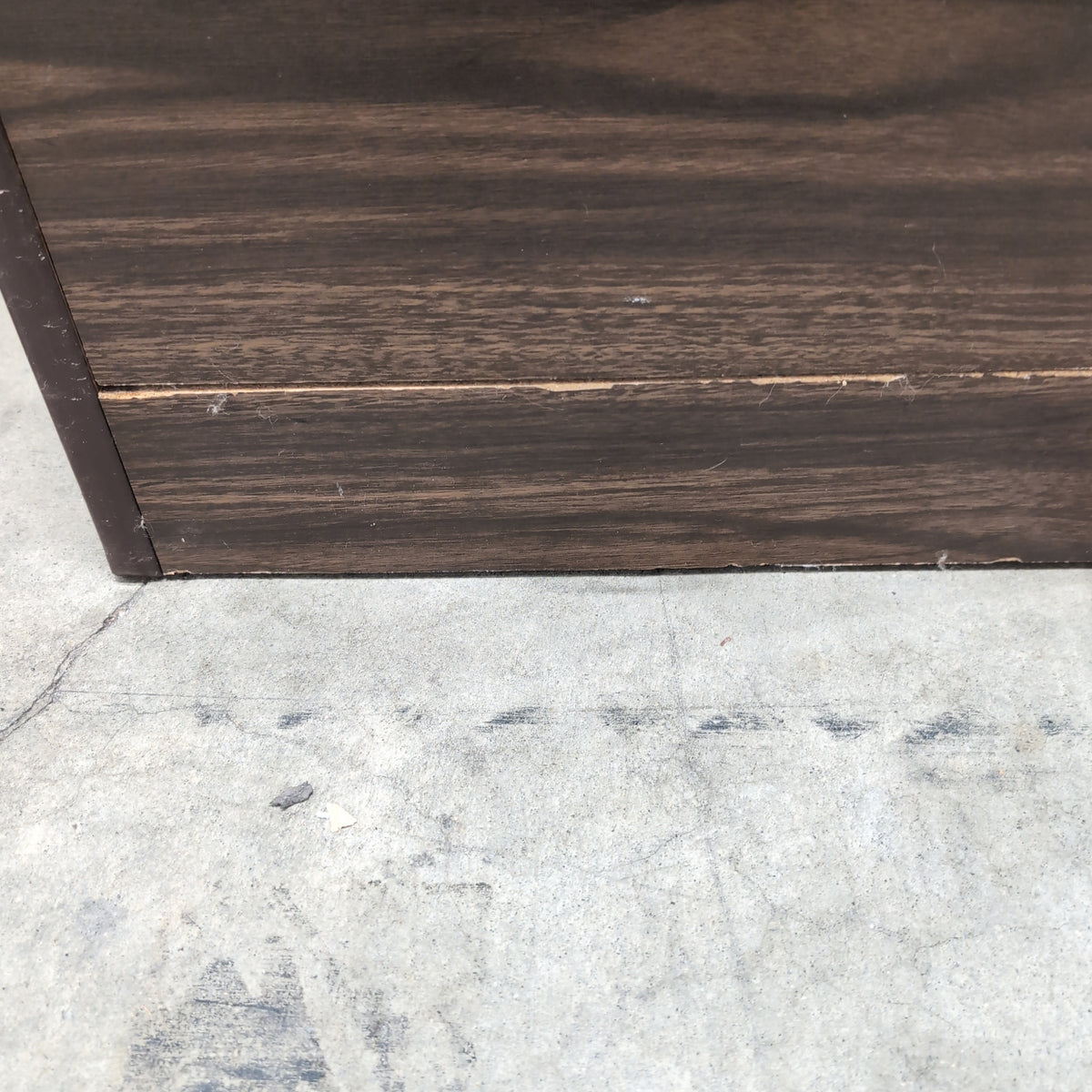Dark Brown Wood Three-Drawer Nightstand