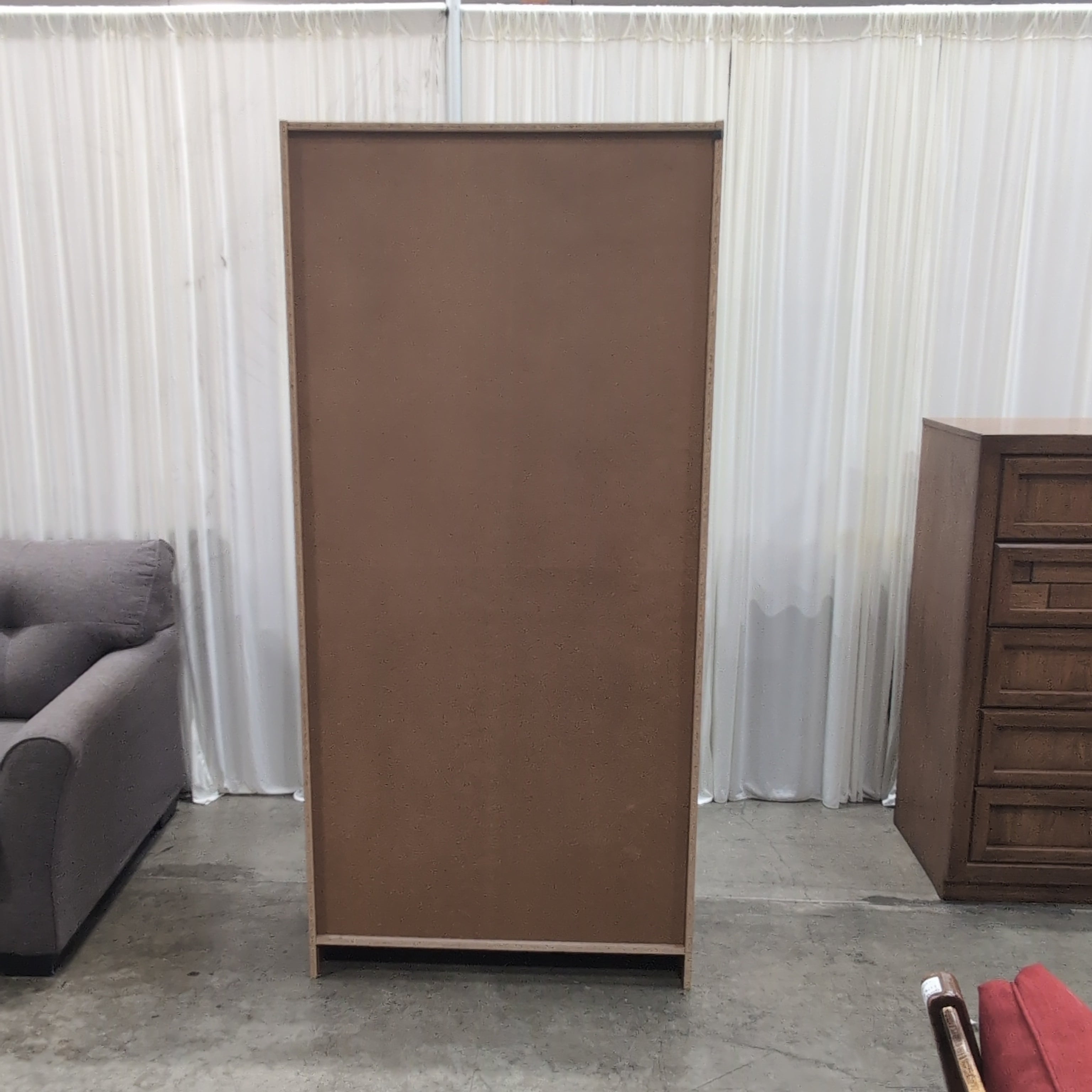 Warm Brown Five-Shelf Wood Bookcase