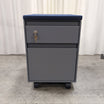 Steelcase Grey Mobile Filing Cabinet with Upholstered Top