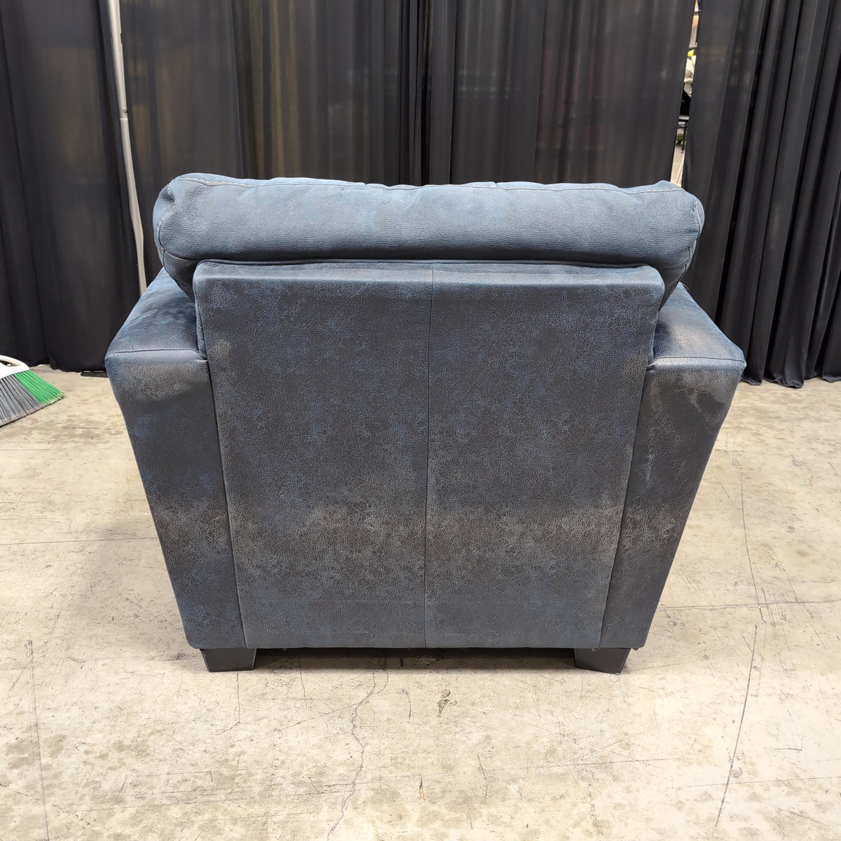 Dark Gray Upholstered Oversized Armchair with Contrast Stitching