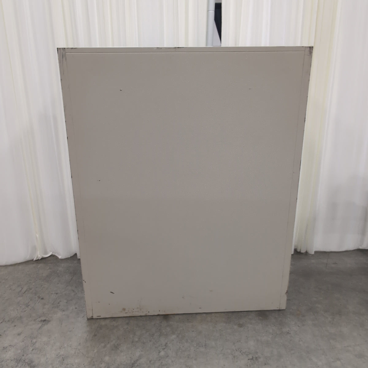 Grey Metal Four-Drawer Filing Cabinet with Lock