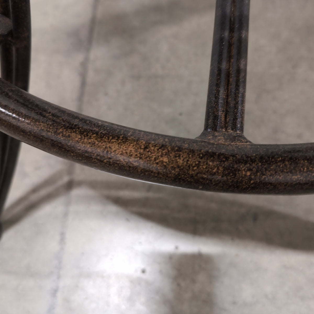 Bronze Metal Swivel Bar Stool with Upholstered Seat