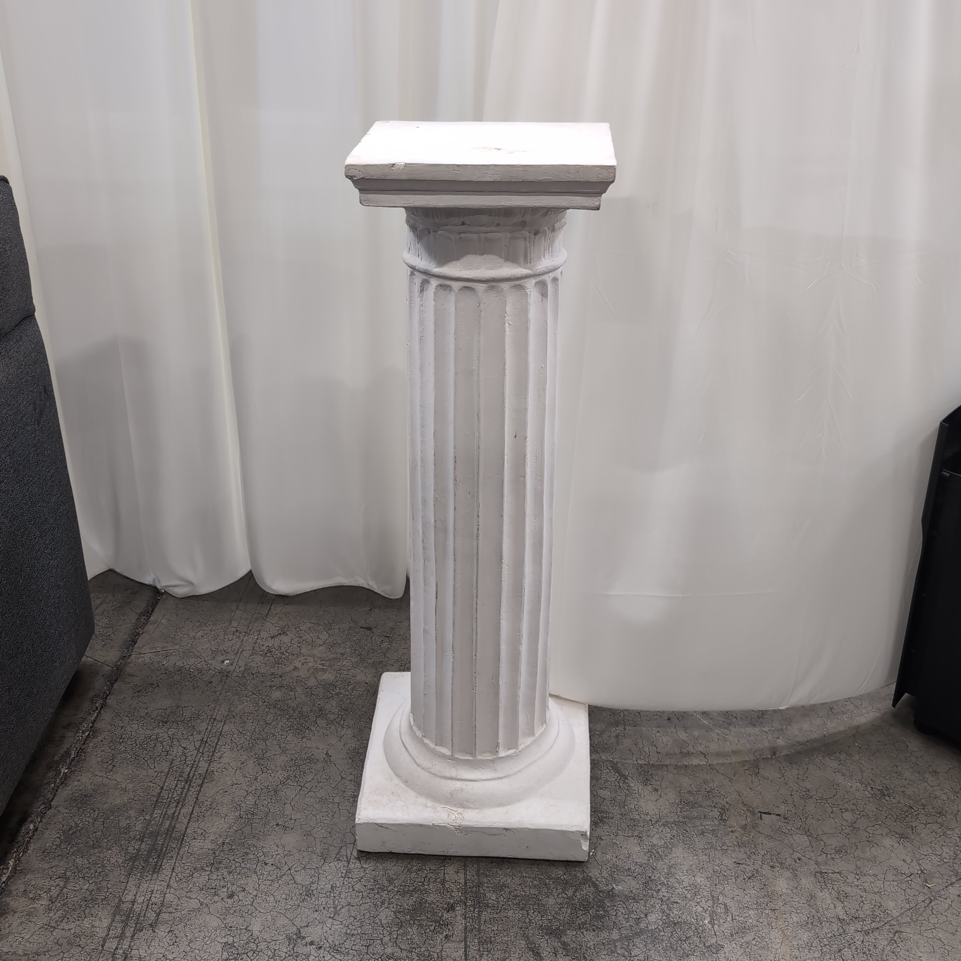 Classical Ionic White Plaster Pedestal