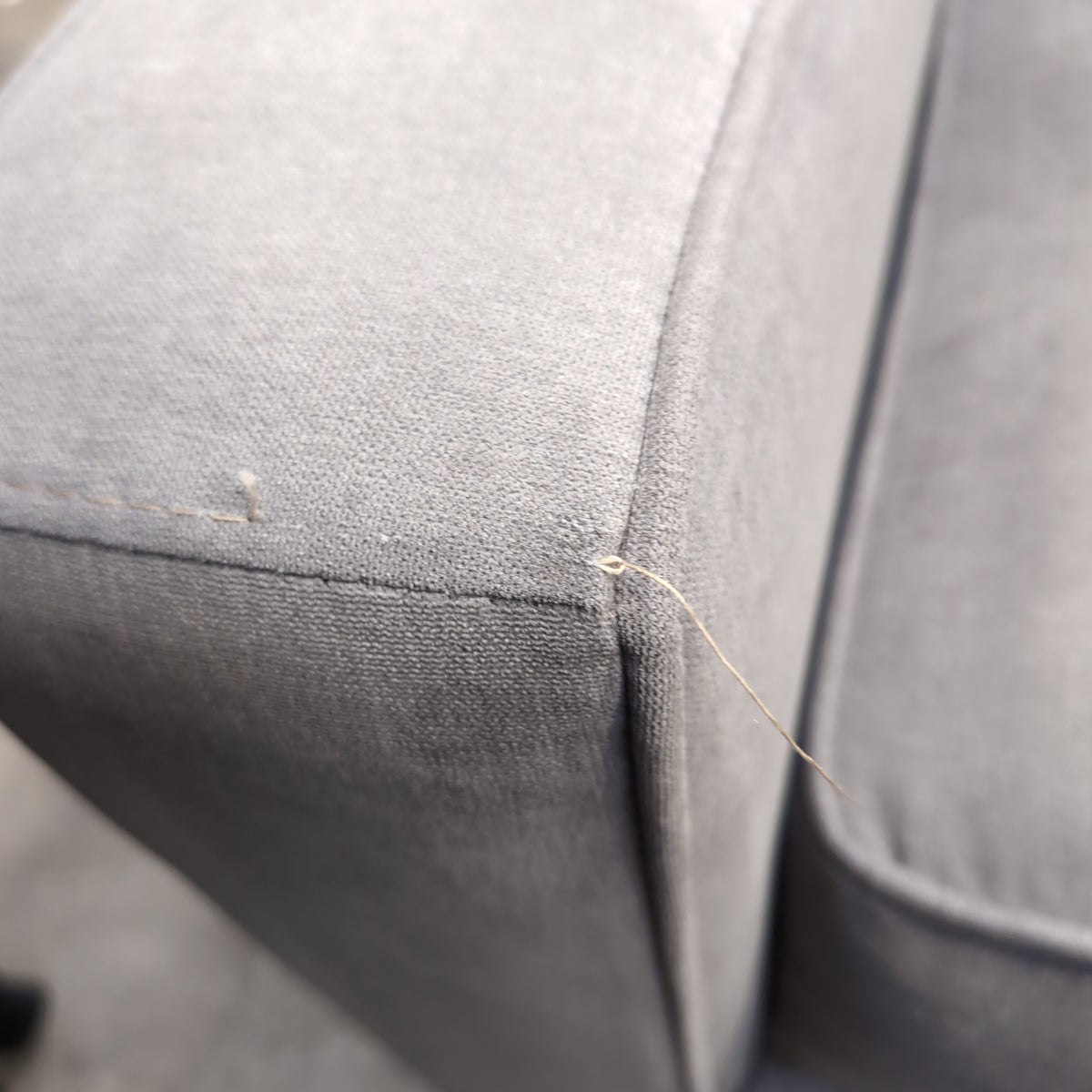 Light Gray Fabric Upholstered Armchair with Track Arms