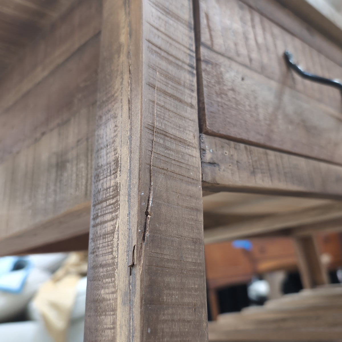 Rustic Wood Buffet with Wine Rack Storage