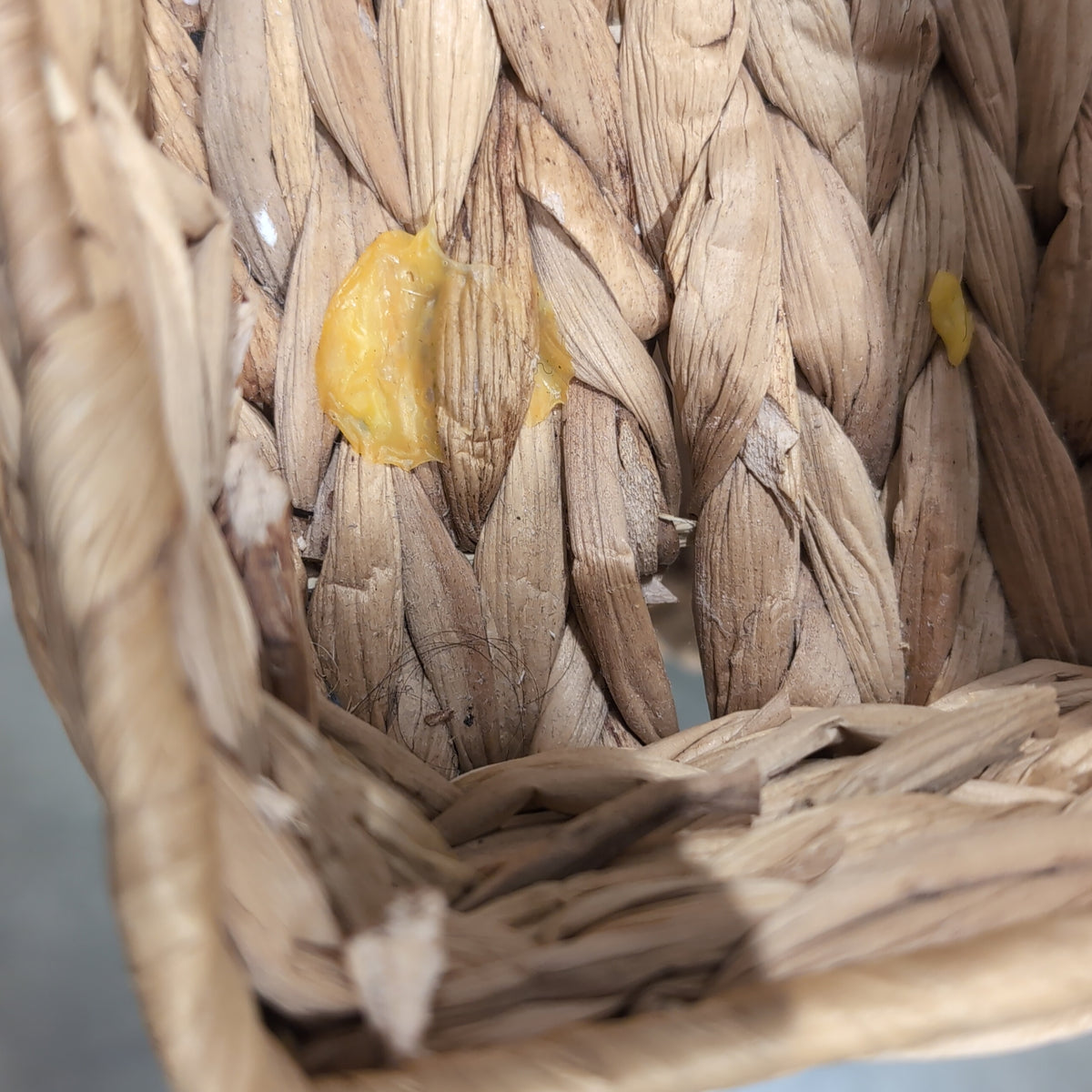 Natural Woven Three-Tier Basket Stand with Handle