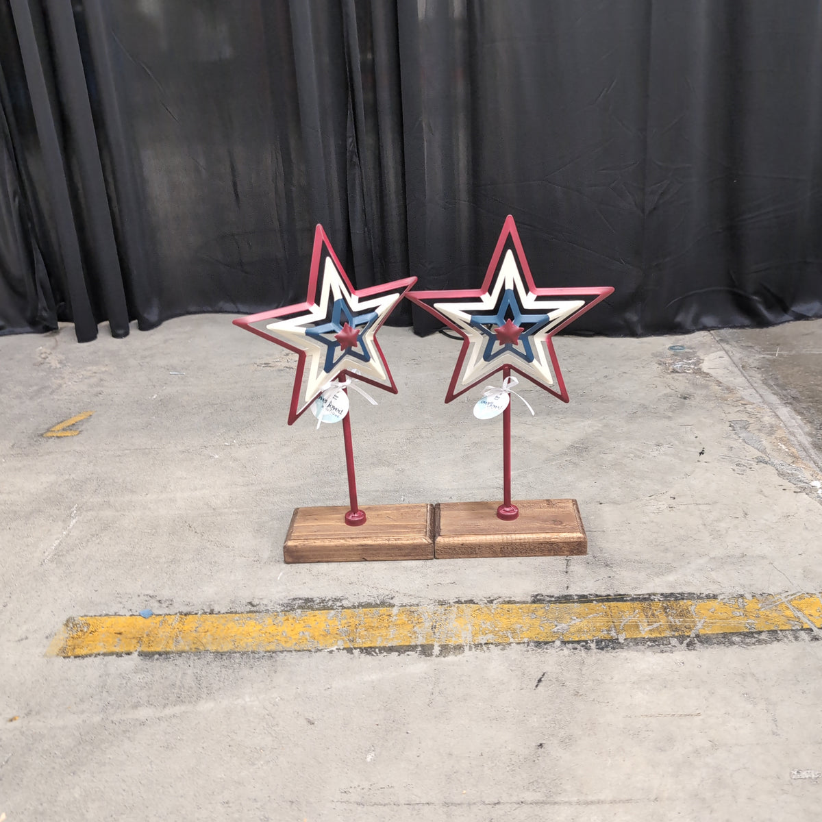 Overjoyed Boutique Patriotic Layered Decorative Star in Metal and Wood
