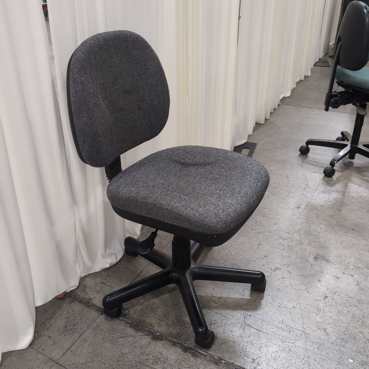 Grey Fabric Office Chair with Swivel Base