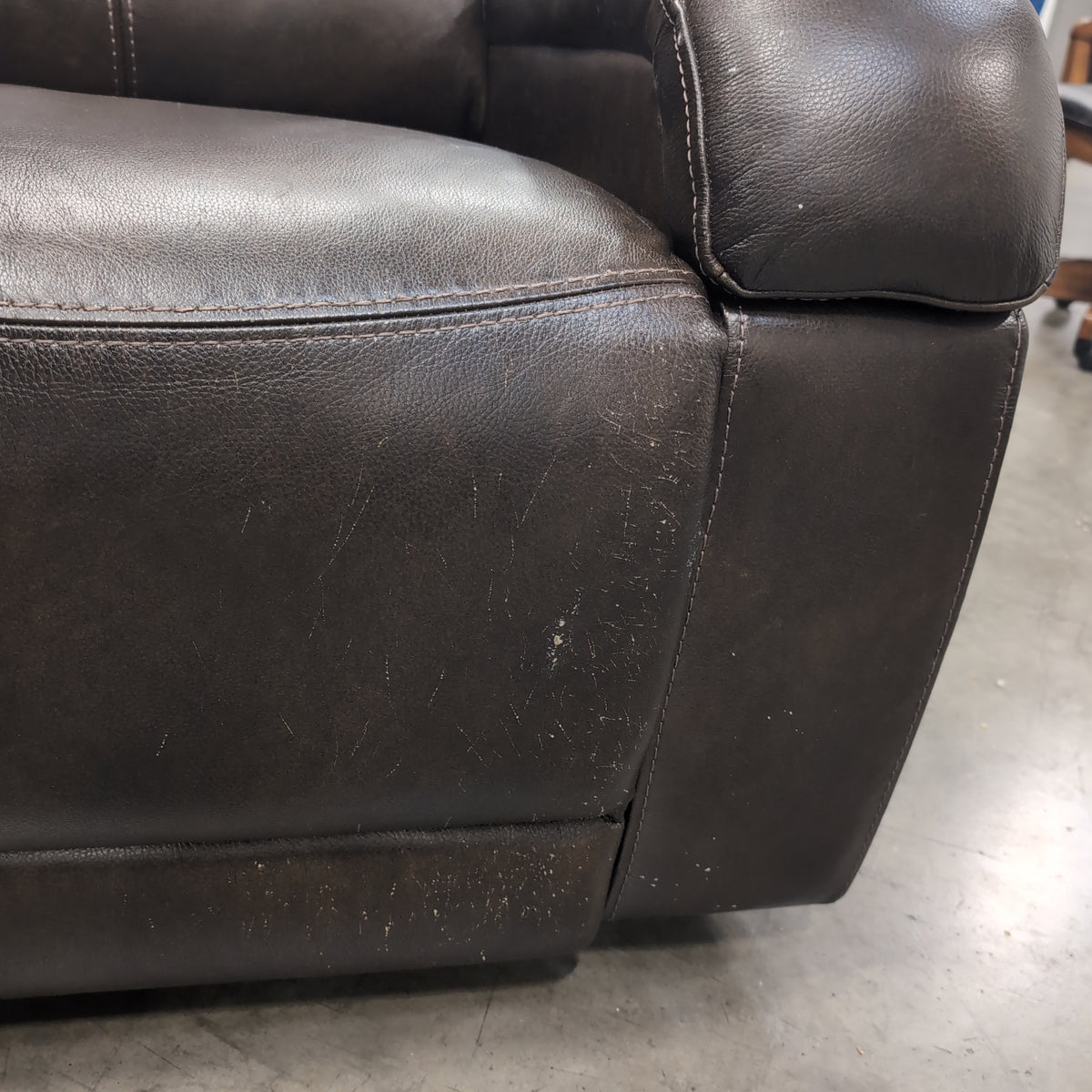 Brown Faux Leather Recliner Chair with Side Lever