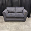Dark Gray Fabric Loveseat with Rolled Arms