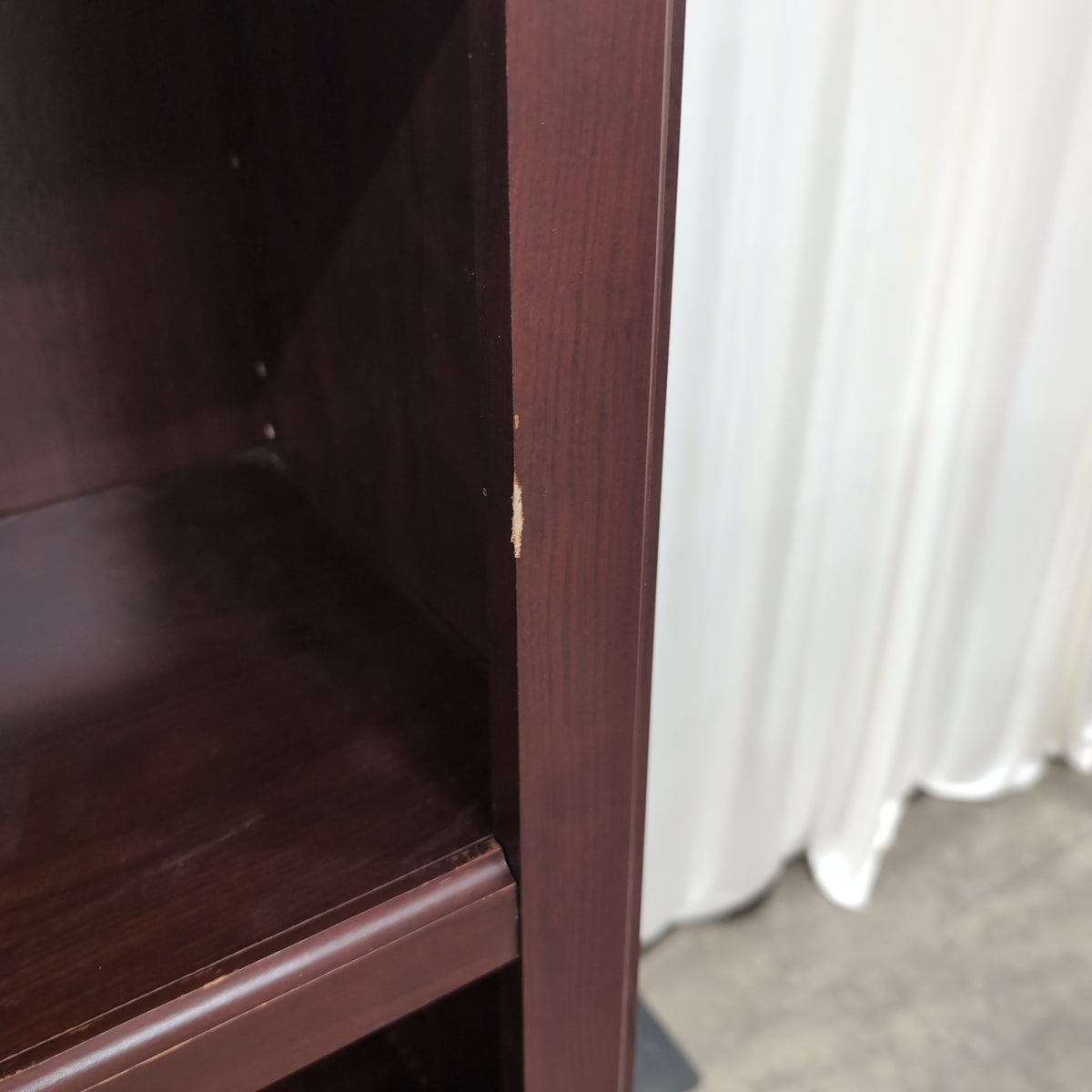 Sauder Dark Brown Three-Section Bookcase with Cabinet Doors