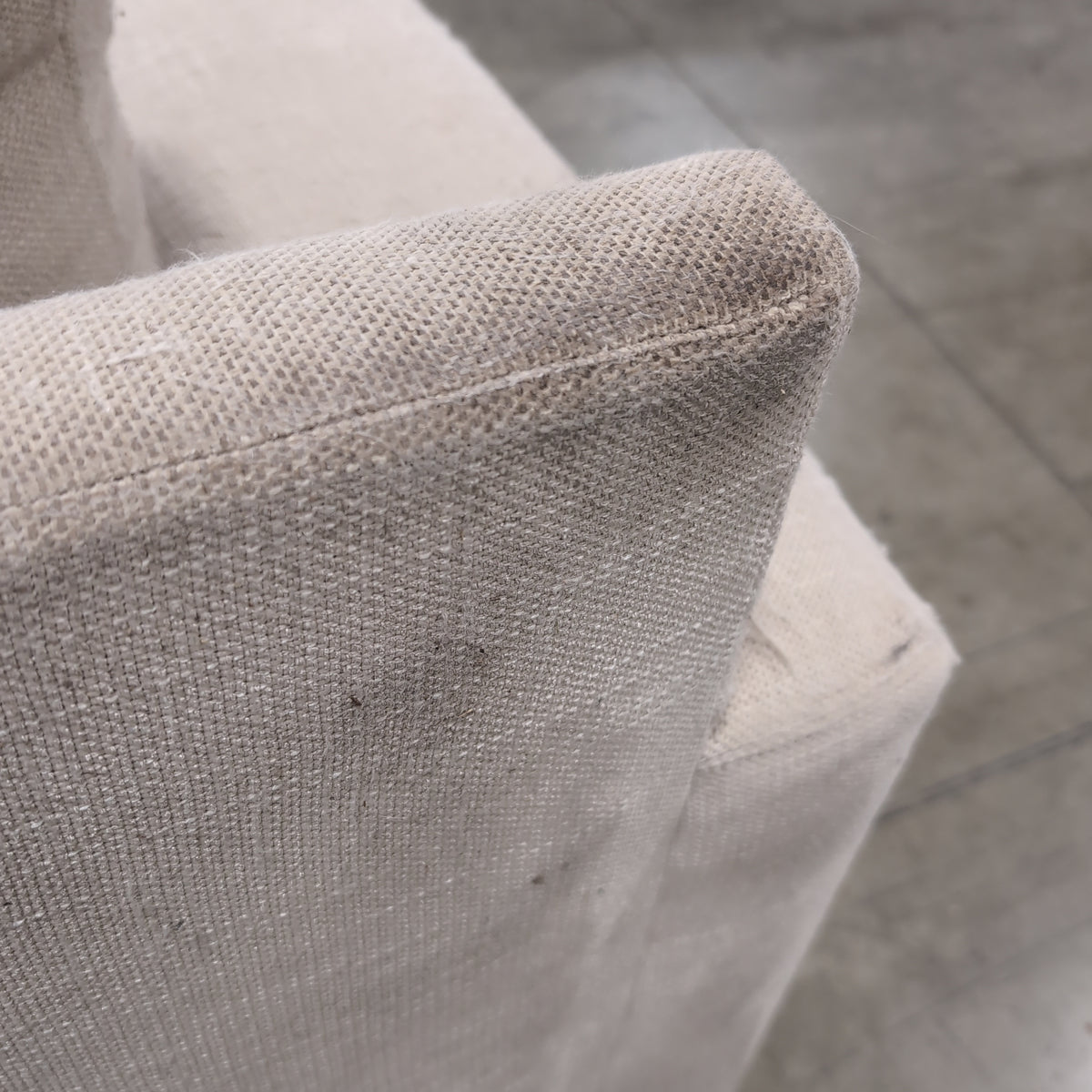Modern Light Beige Fabric Two-Cushion Couch