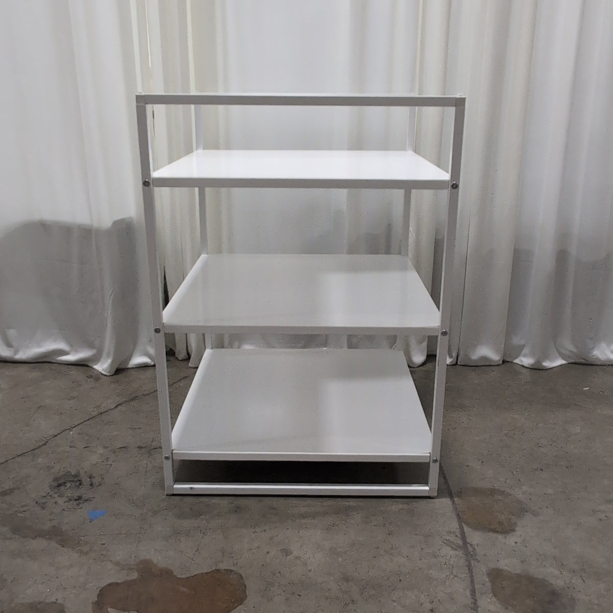 White Three-Shelf Open Bookcase