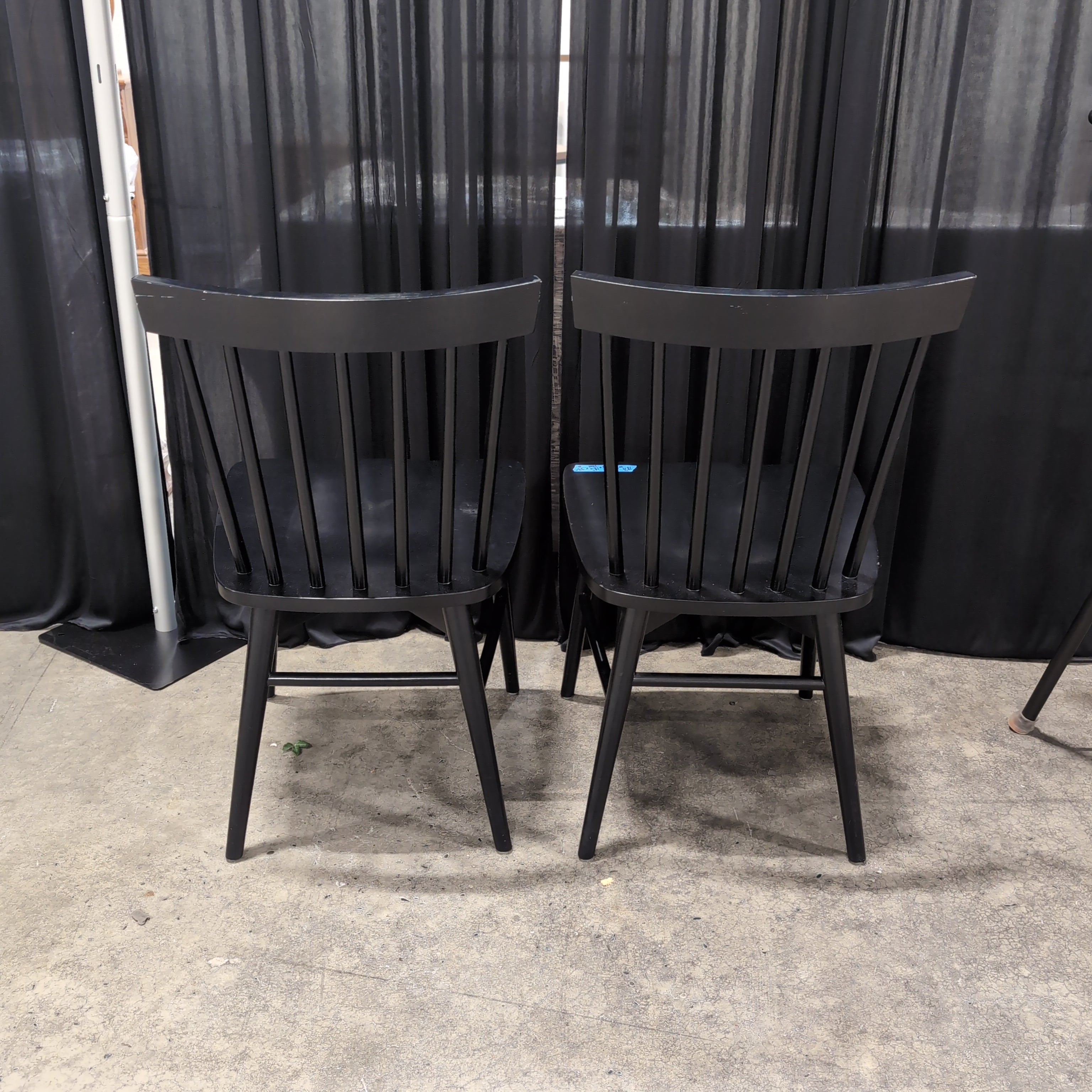 Pair Classic Black Windsor Style Dining Chair