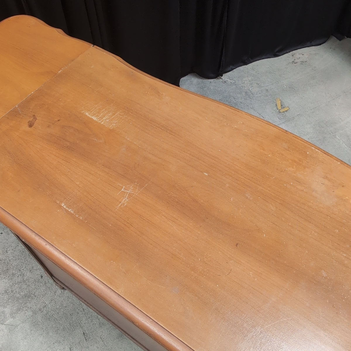 French Provincial Wood TV Stand with Drop-Leaf Sides