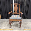 Traditional Carved Wood Armchair with Needlepoint Seat