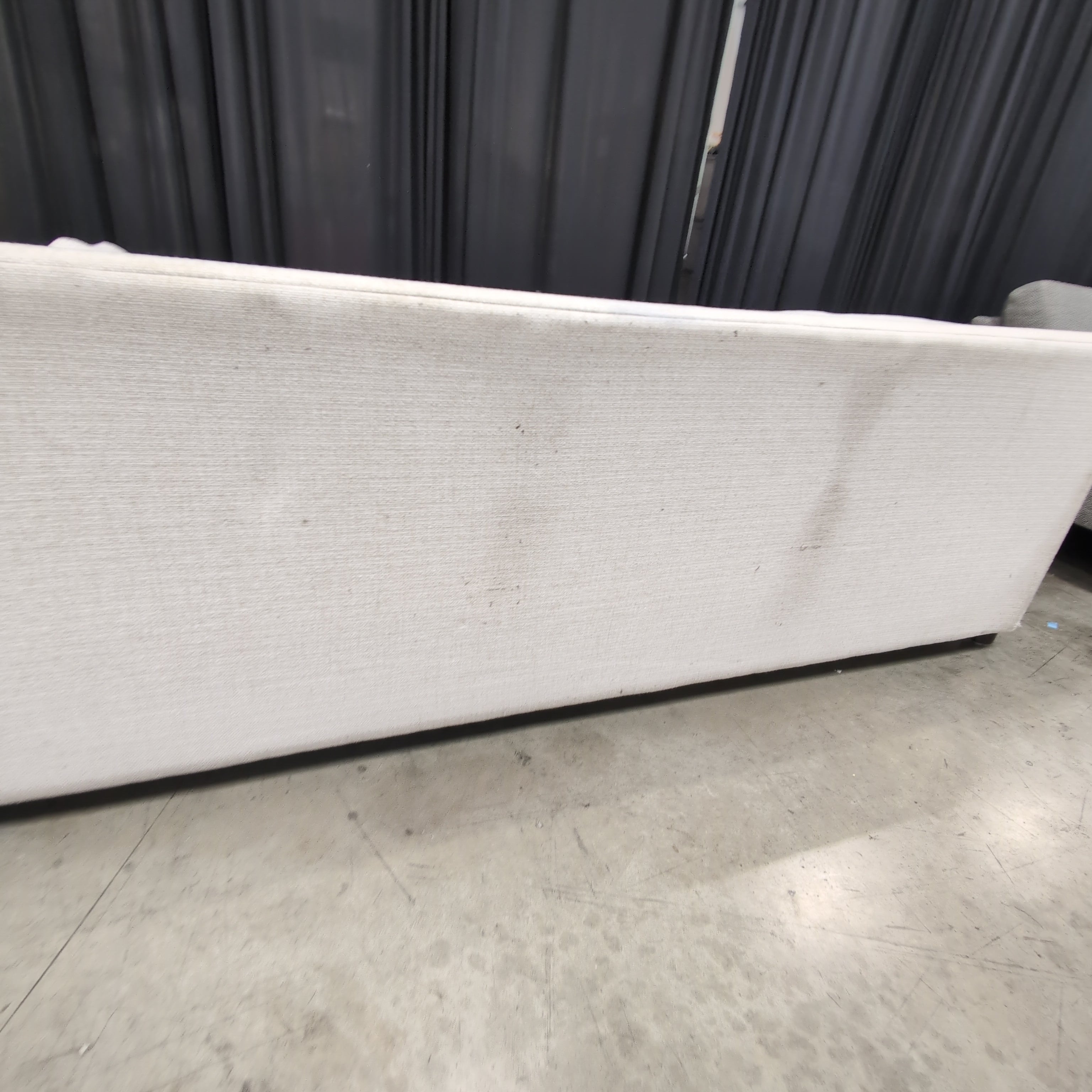 Contemporary Light Beige Track Arm Couch in Fabric