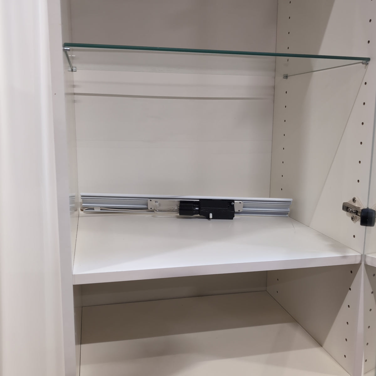 Light Grey China Cabinet with Glass Door and Drawers