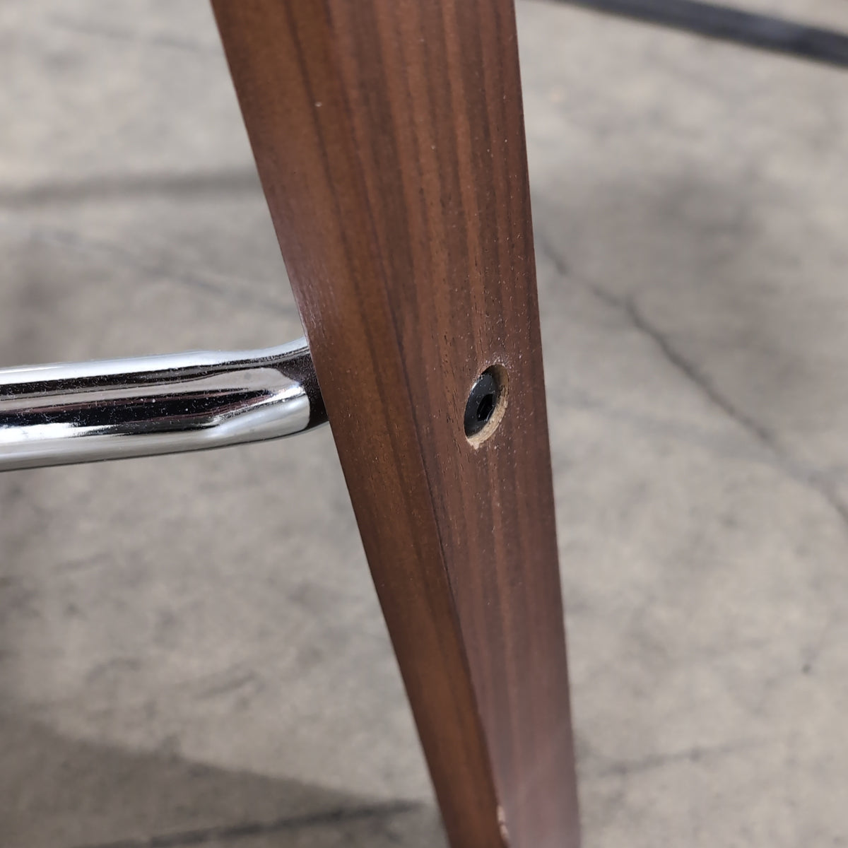 Cream Upholstered Wood Bar Stool with Metal Footrest