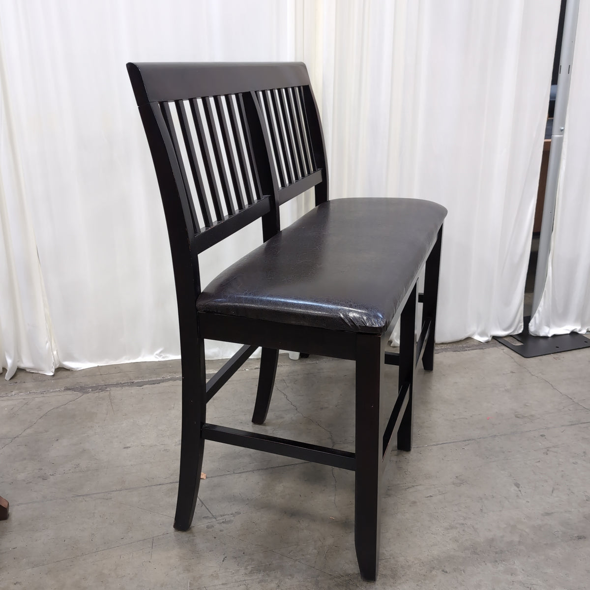 Dark Wood Rectangular Dining Table with Six Chairs