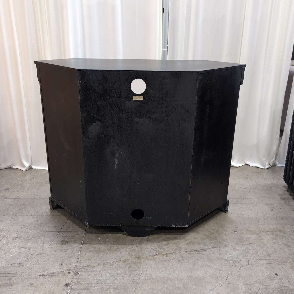 Black Corner TV Stand with Cabinet Doors