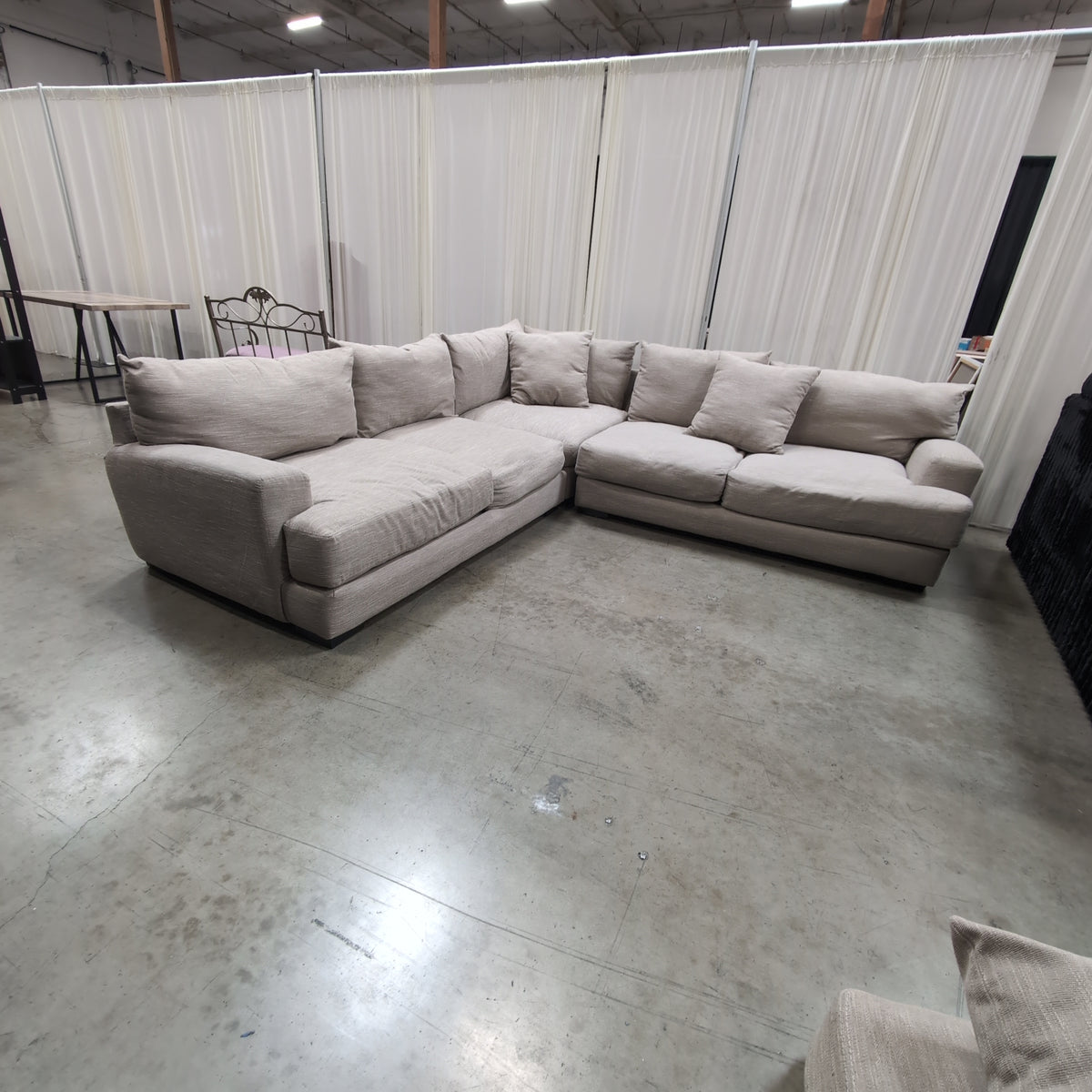 Neutral Textured Fabric Couch