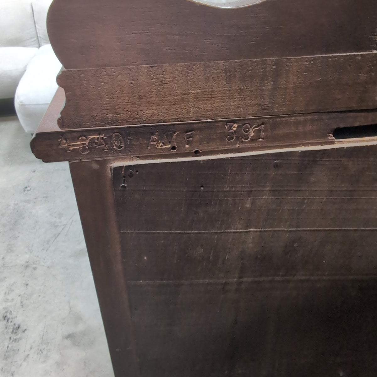 Vintage Brown Wood Dresser with Mirror