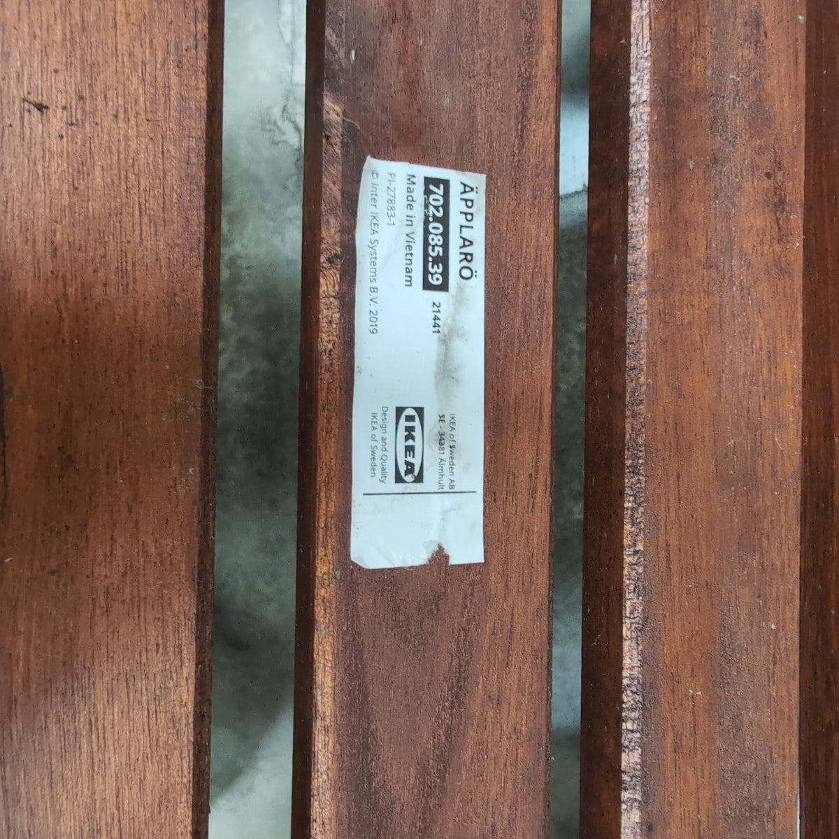 IKEA-Brown Hardwood Slatted Outdoor Lounge Chair