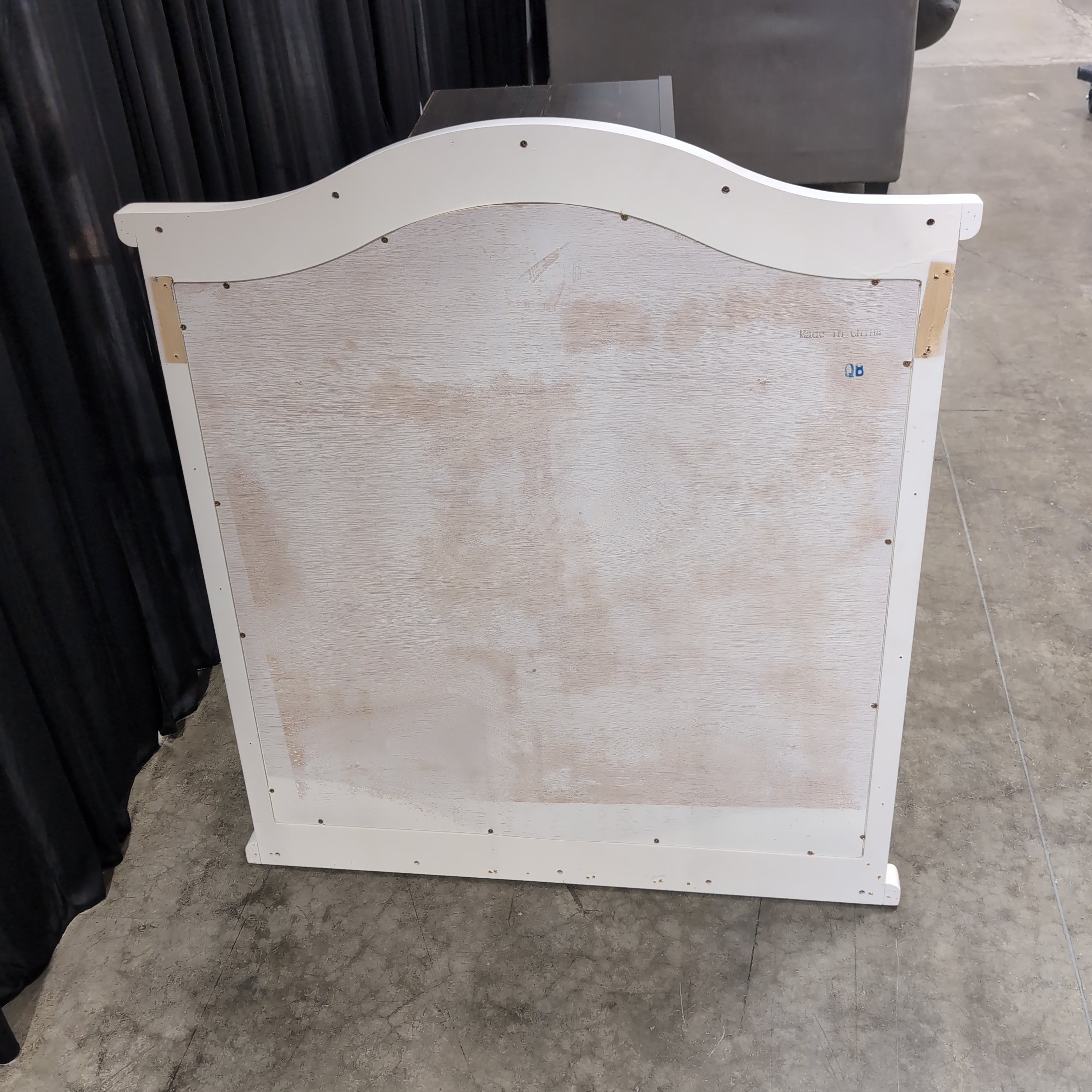 White Scrolled Top Rectangular Mirror