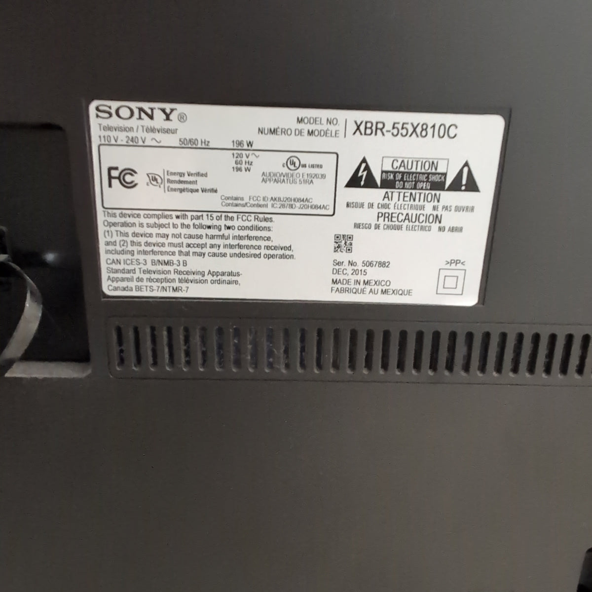 Sony-Black Sony Flat Screen TV with Stand