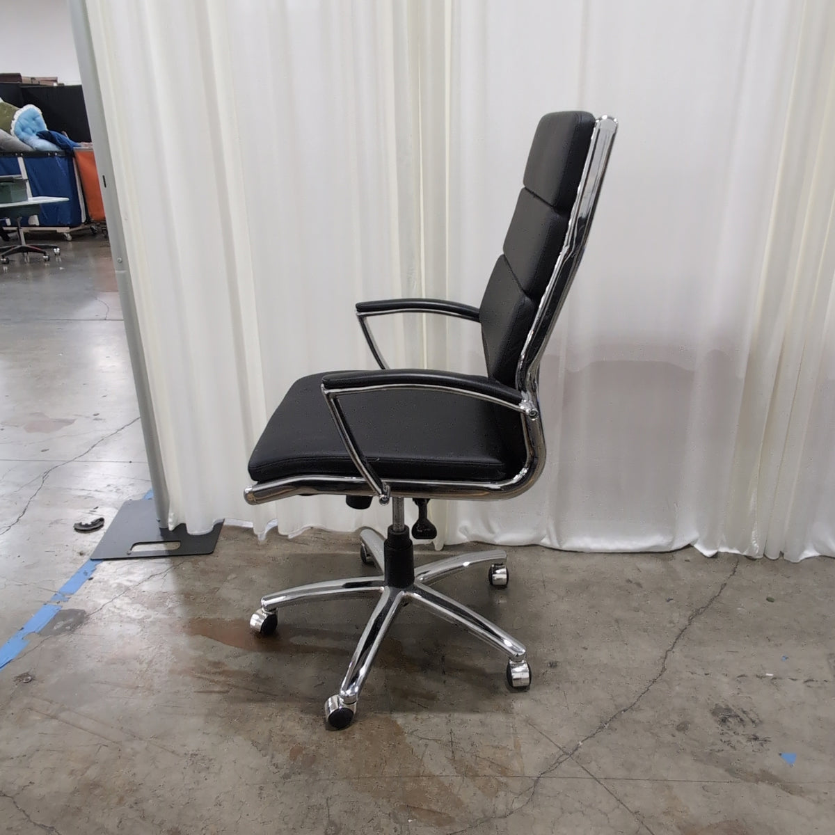 Modern Black Executive Office Chair with Chrome Base