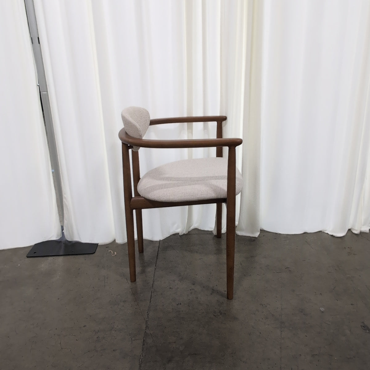 Pair of Mid-Century Style Wood Dining Chairs with Upholstered Seats