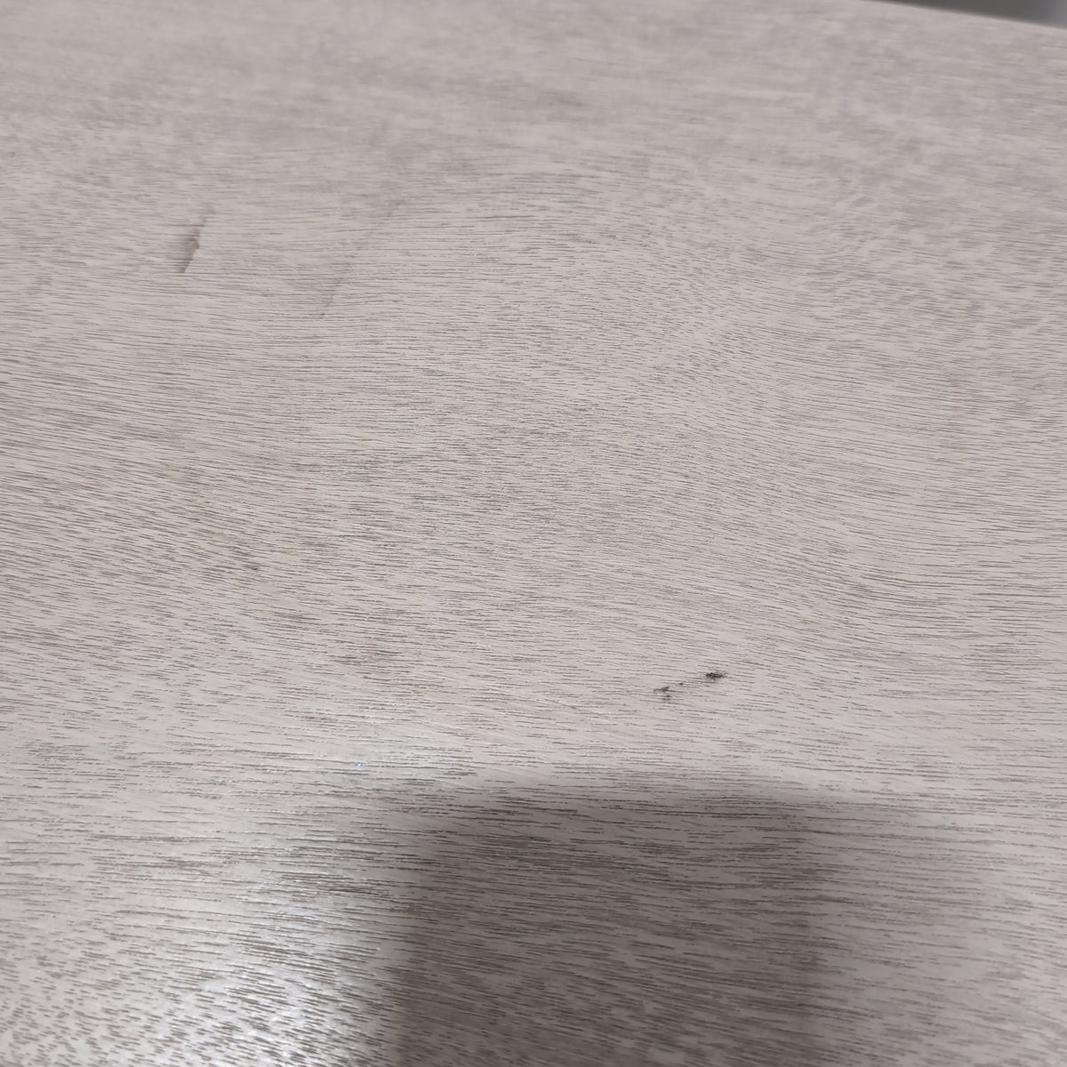 Light Grey Wood Nightstand with Open Shelf