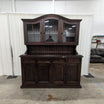 Dark Stained Hardwood China Cabinet and Buffet Set