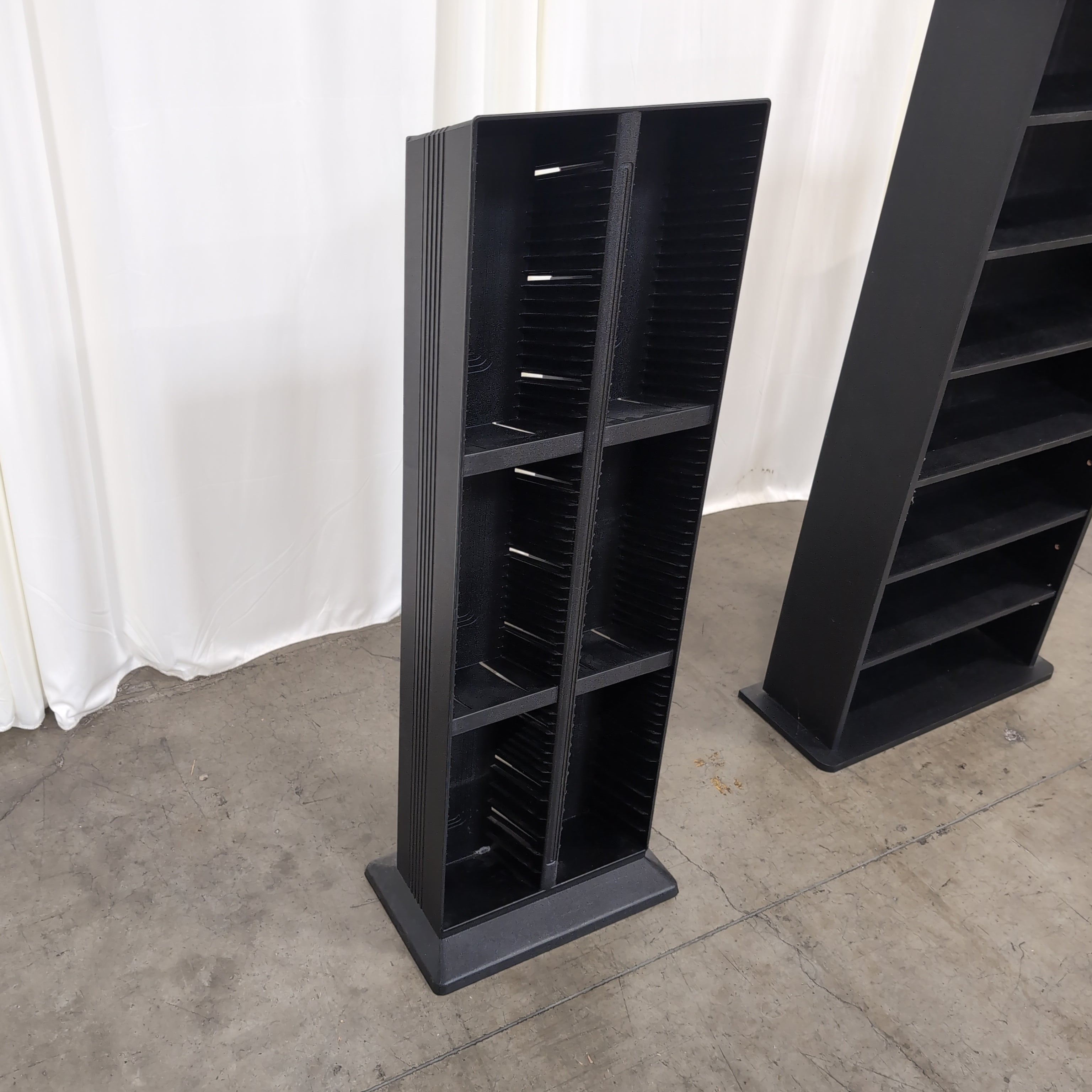 Black Plastic Freestanding Media Tower