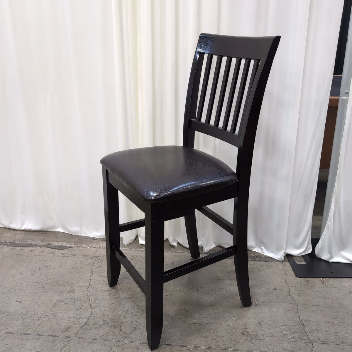 Dark Wood Rectangular Dining Table with Six Chairs