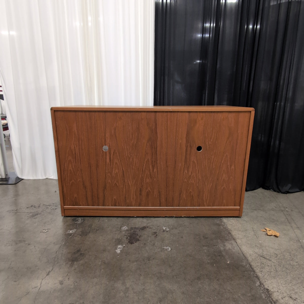 Simple Light Wood Open-Shelf TV Stand