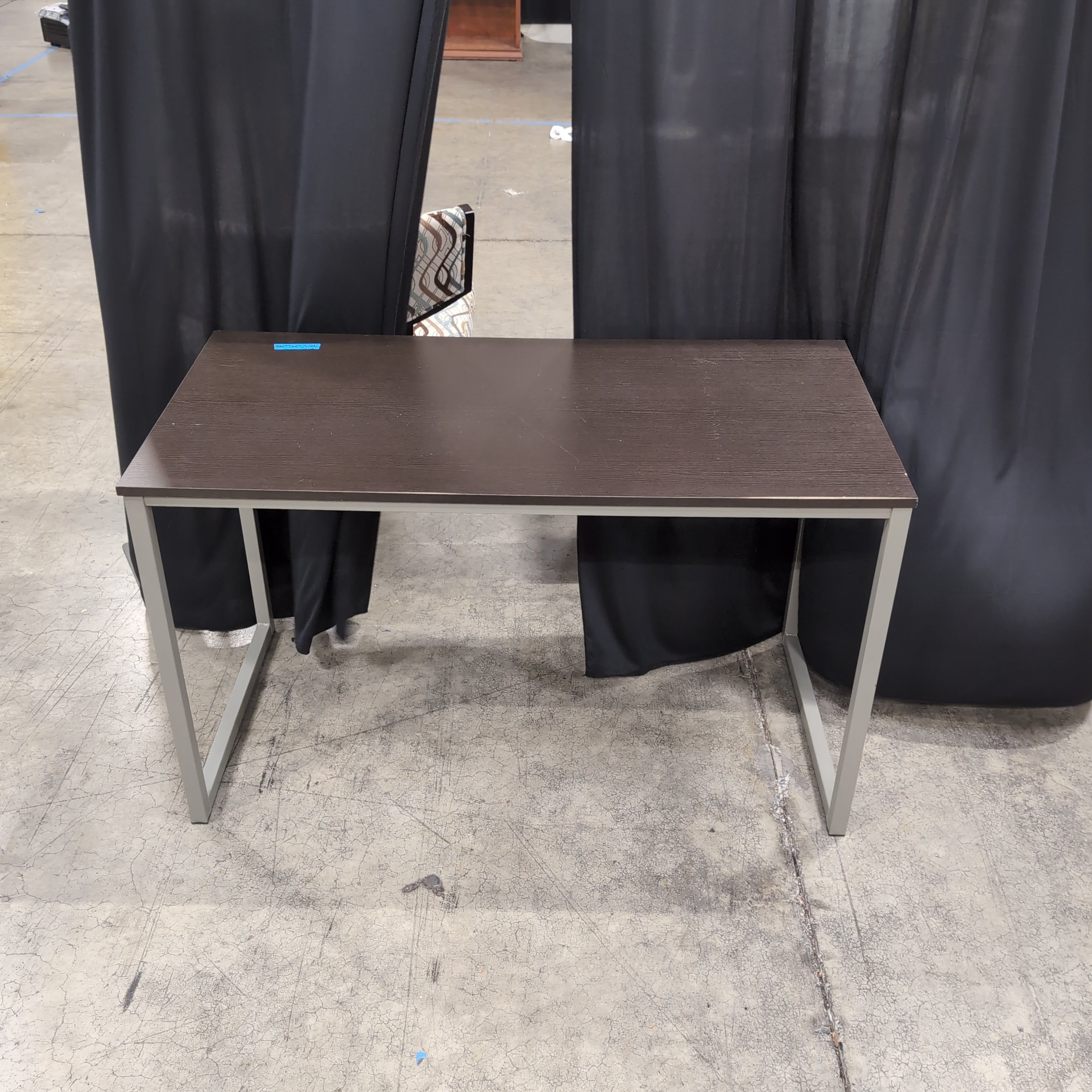 Dark Wood Grain Top Office Desk with Metal Legs
