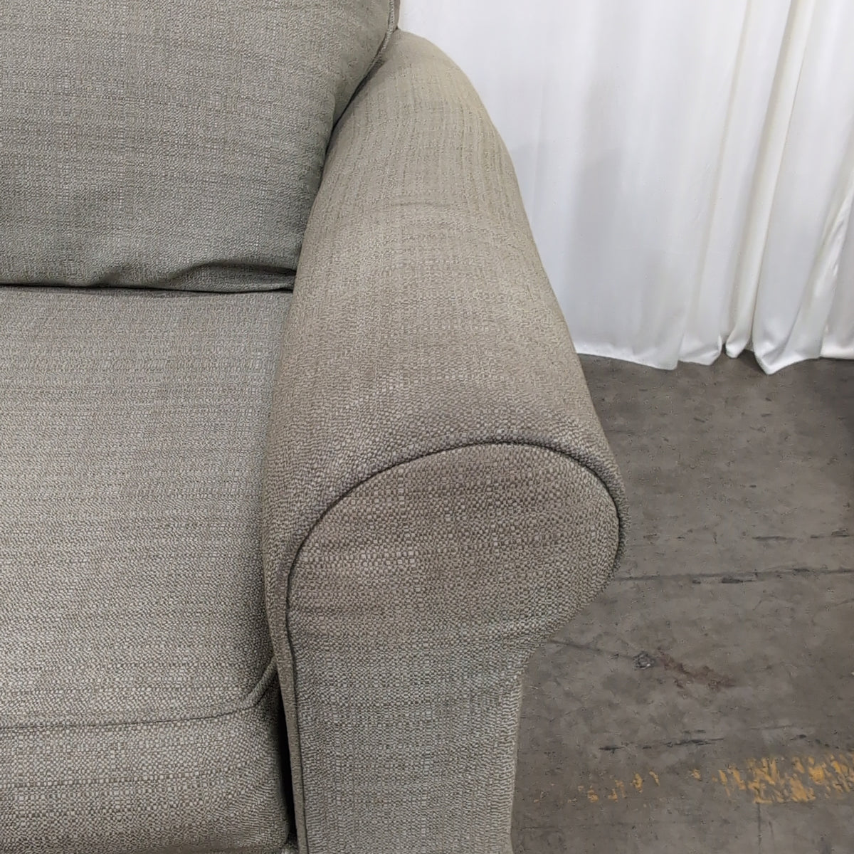 Bassett Furniture Sage Green Rolled Arm Armchair and Ottoman Set
