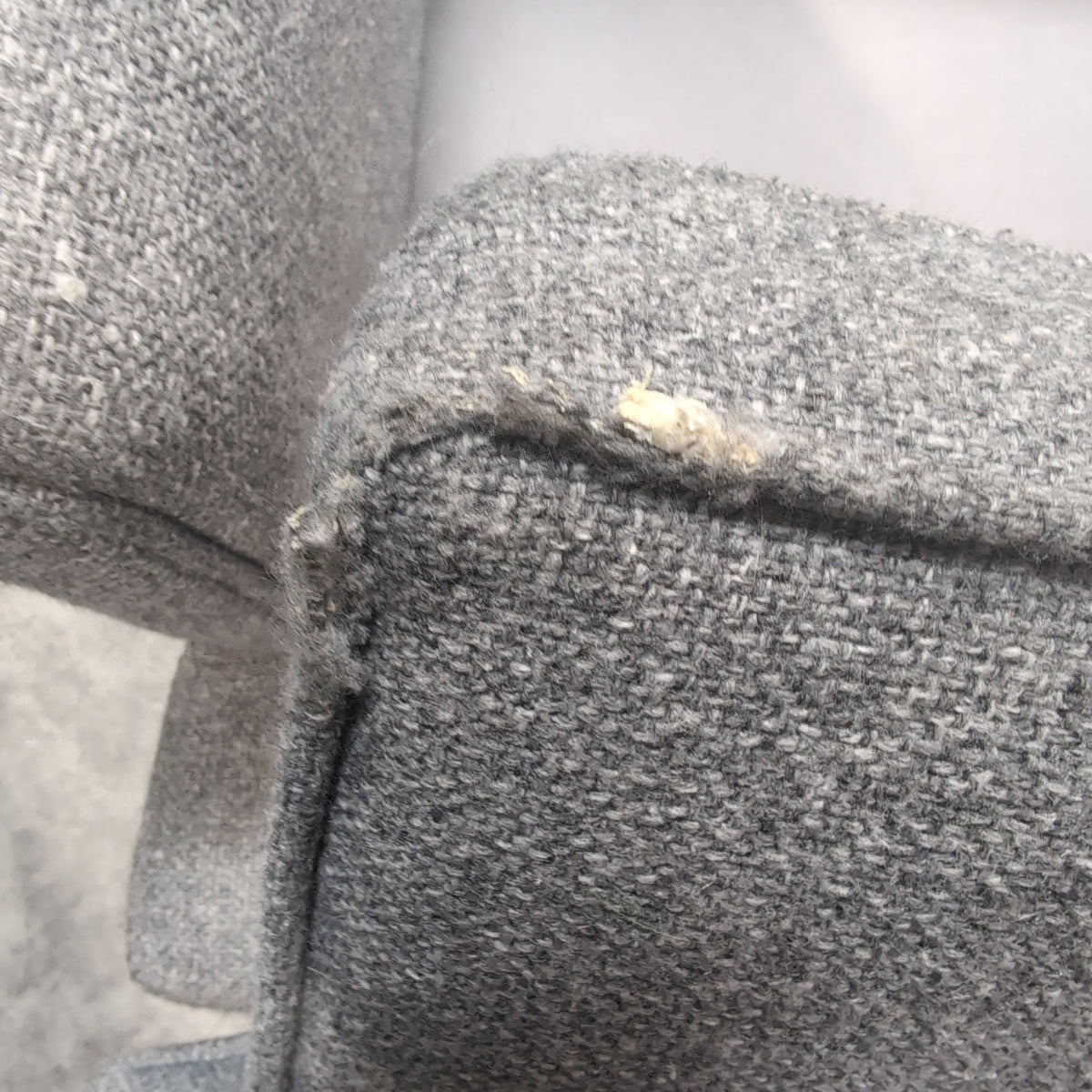 Grey Fabric Loveseat with Button Tufting