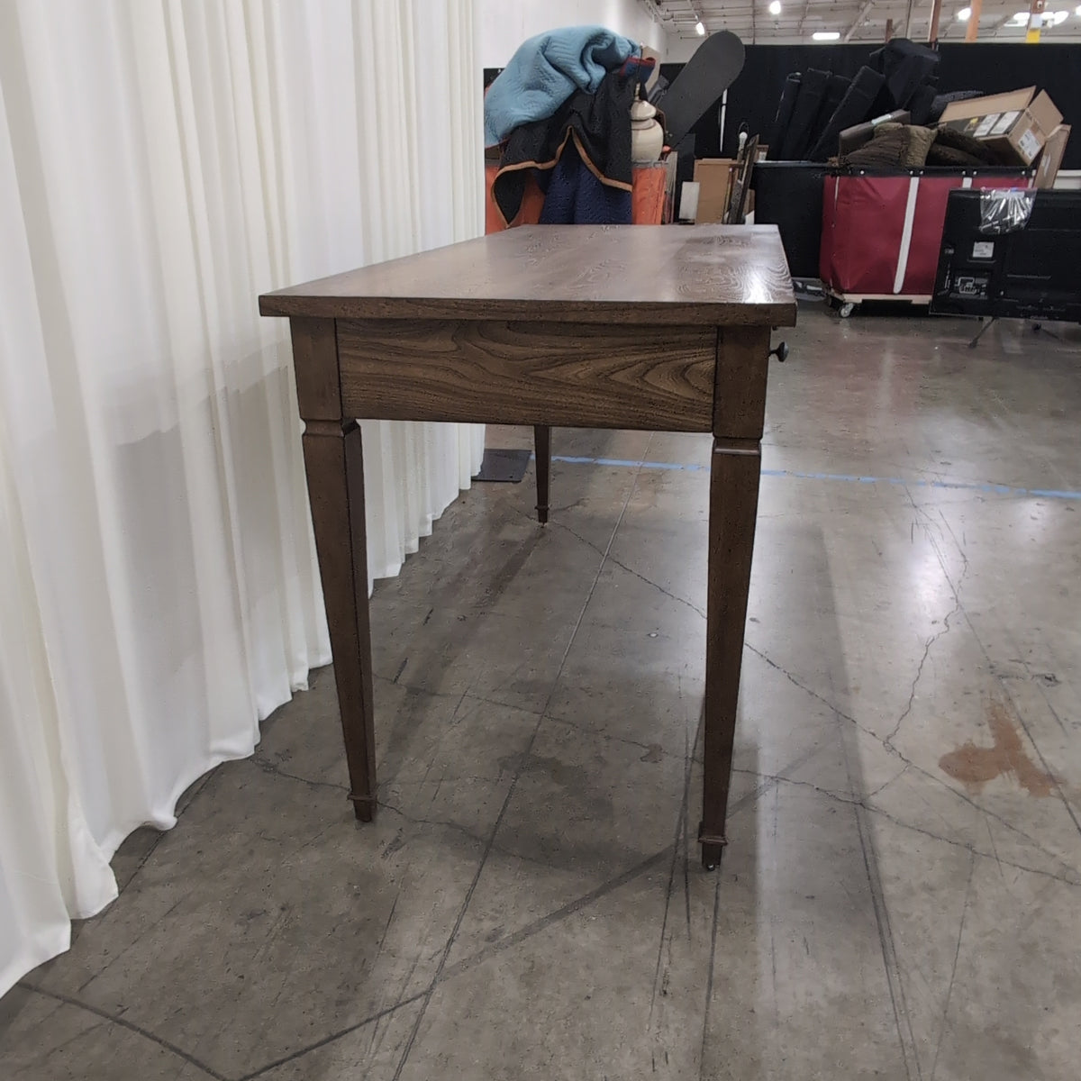 Classic Brown Wood Desk with Two Drawers