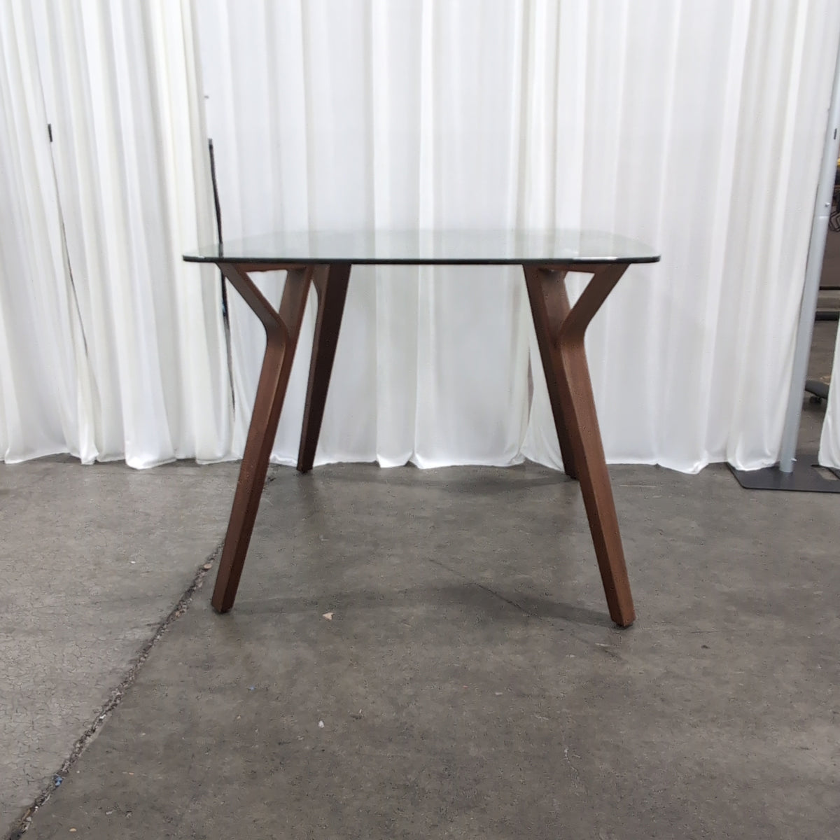 Lumisource Mid-Century Style Glass Top Coffee Table with Tapered Legs