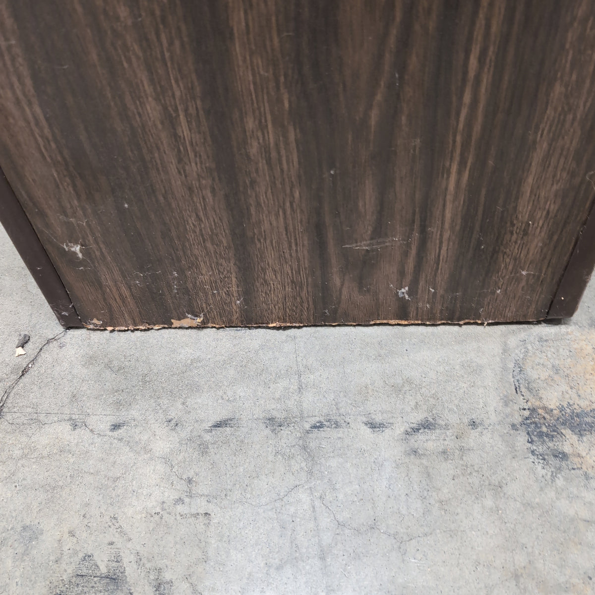 Dark Brown Wood Three-Drawer Nightstand