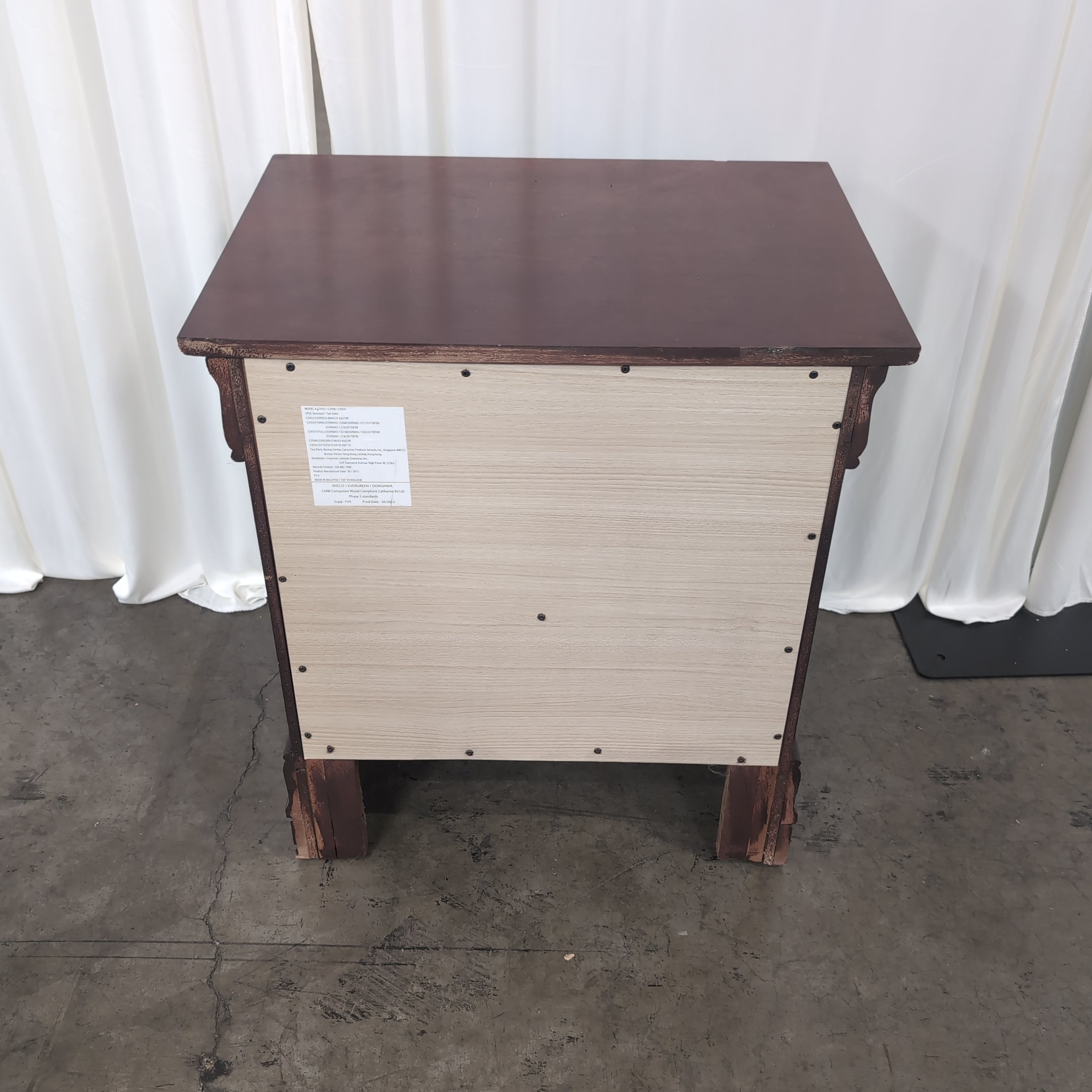 Cherry Stained Hardwood Two-Drawer Nightstand