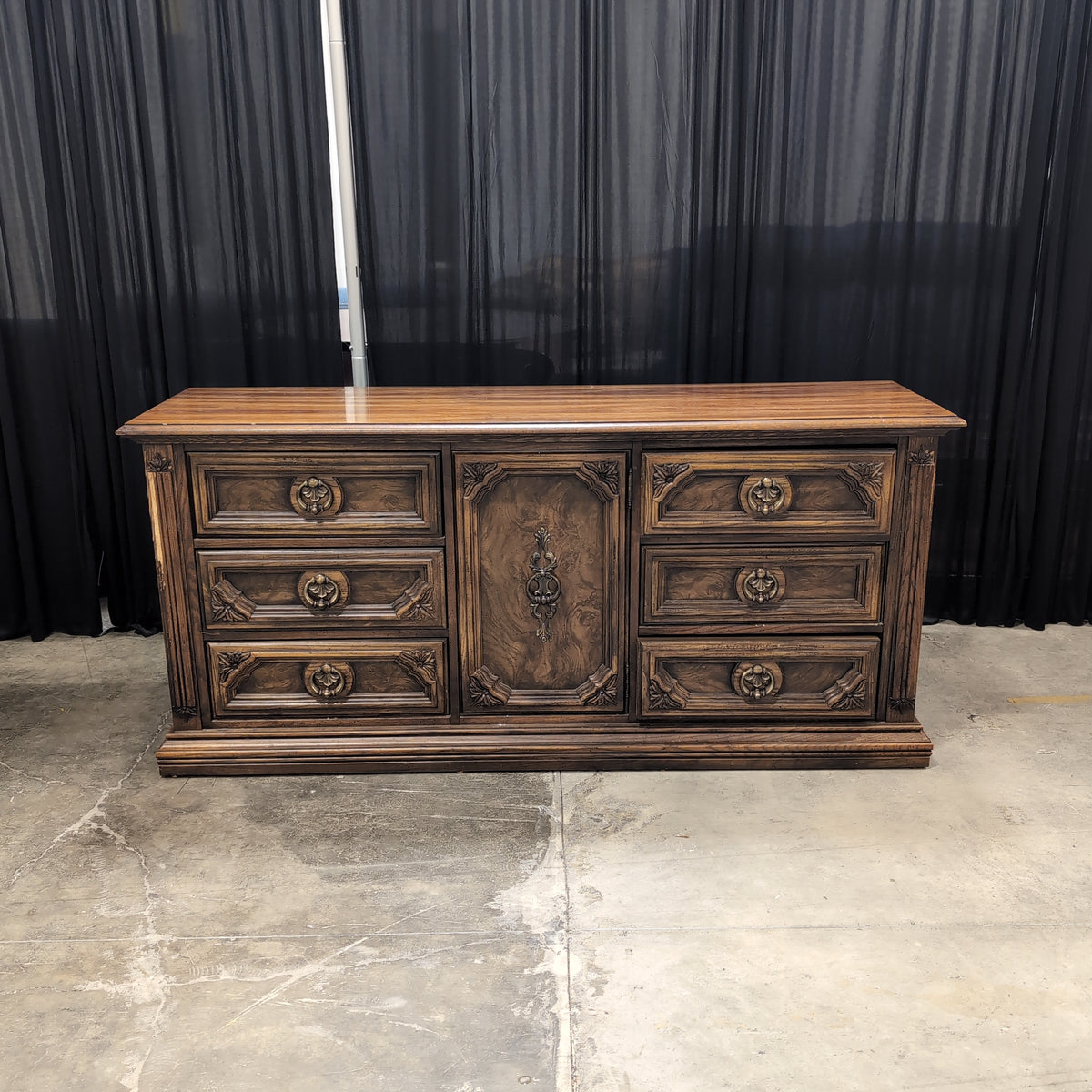Stanley Furniture Traditional Style Wood Dresser with Ornate Hardware