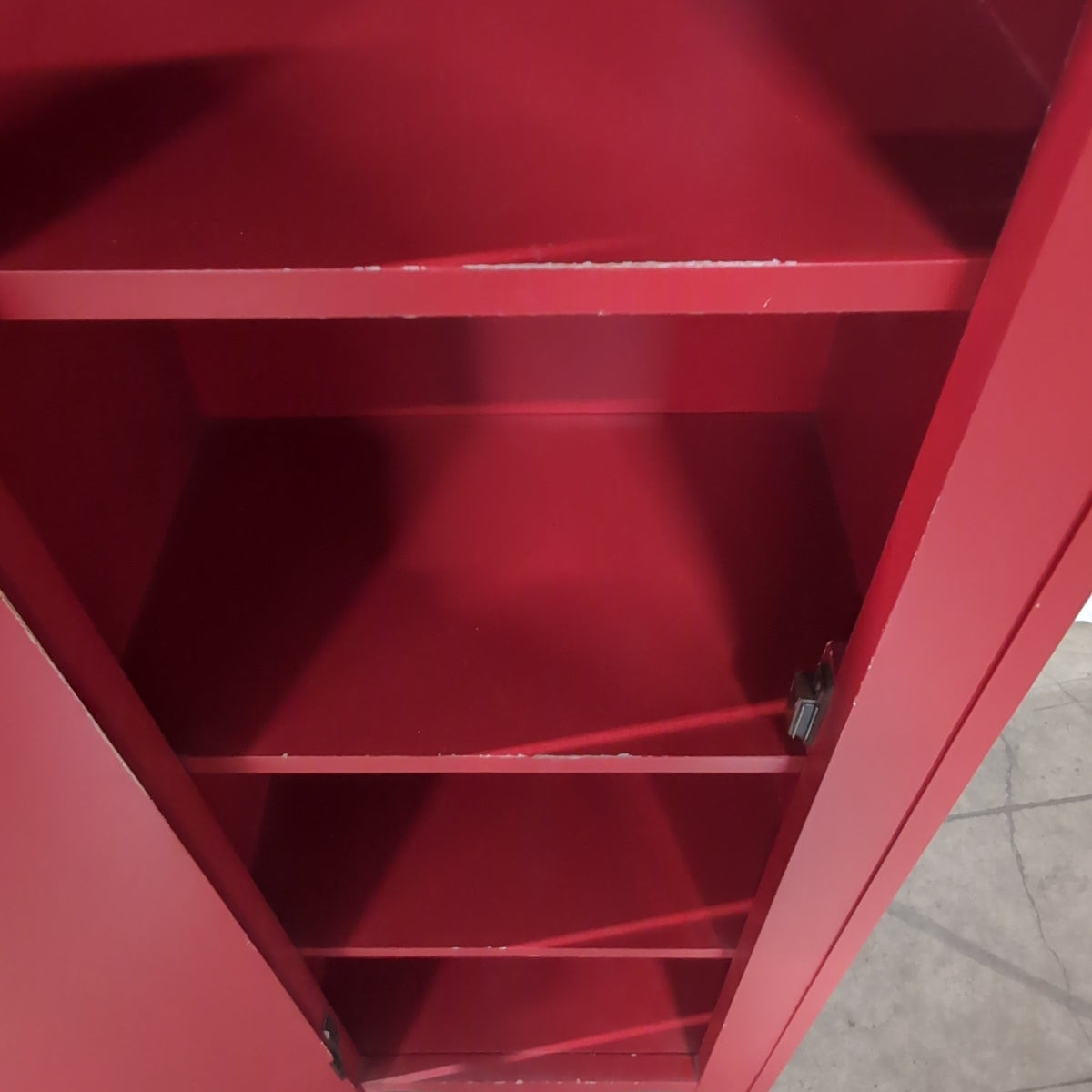 Red Painted Wood Accent Cabinet with Single Door