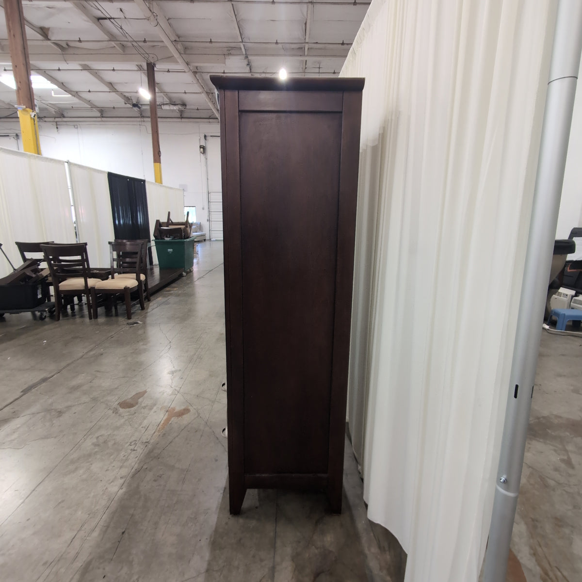 Dark Wood Display Bookcase with Glass Shelves