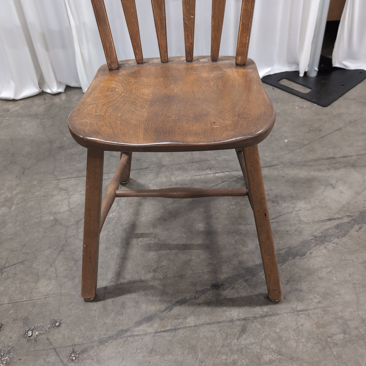 Cushman Colonial Brown Stained Wood Spindle Back Chair