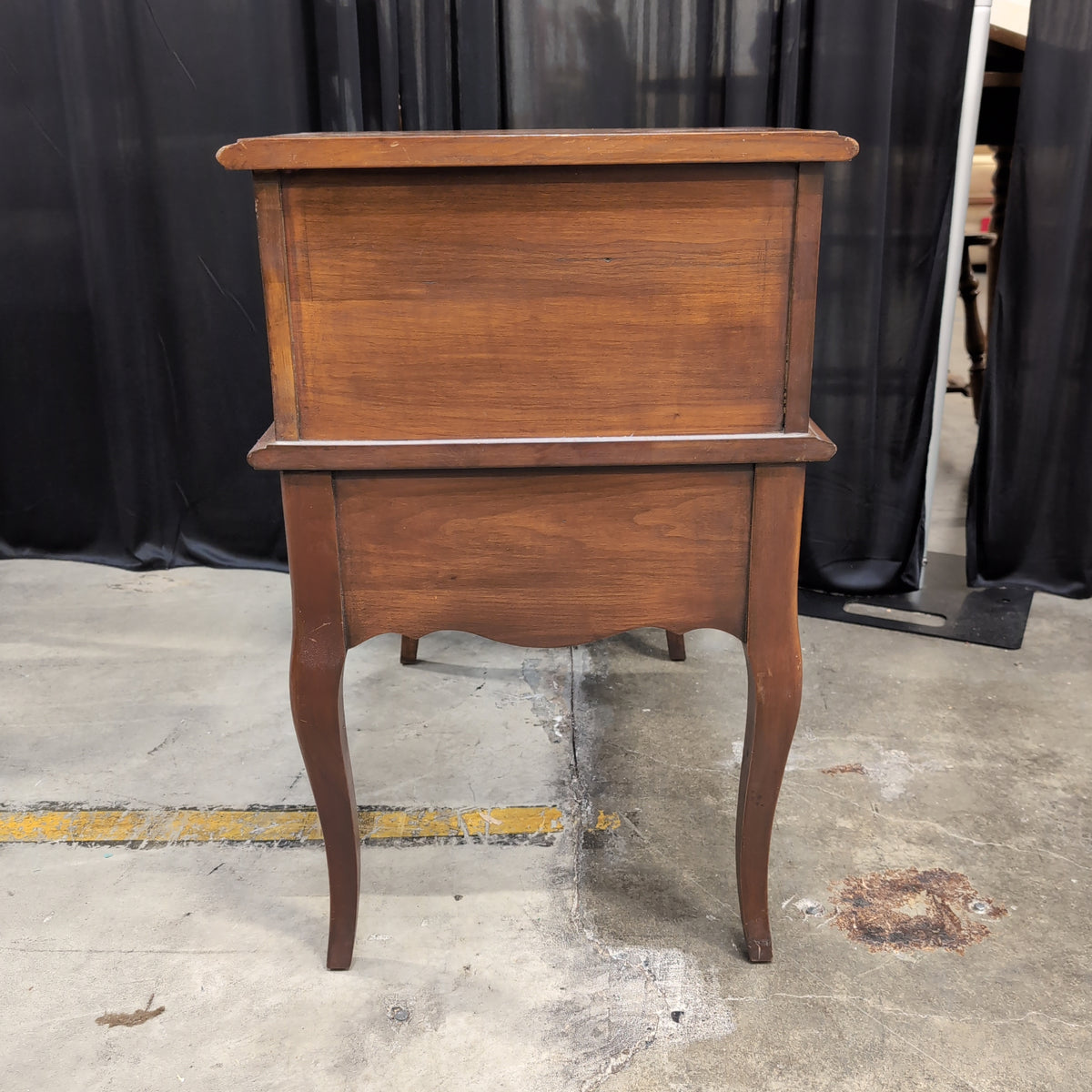 Traditional Brown Wood End Table with Two Tiers